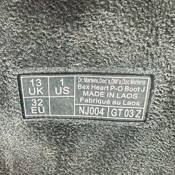 Dr. Martens BEX Heart Nappa Patent Leather Pull-On Boots Girls Size 1 New - Picture 13 of 13
